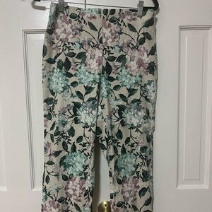 J. Jill Green and Pink Floral Pants
